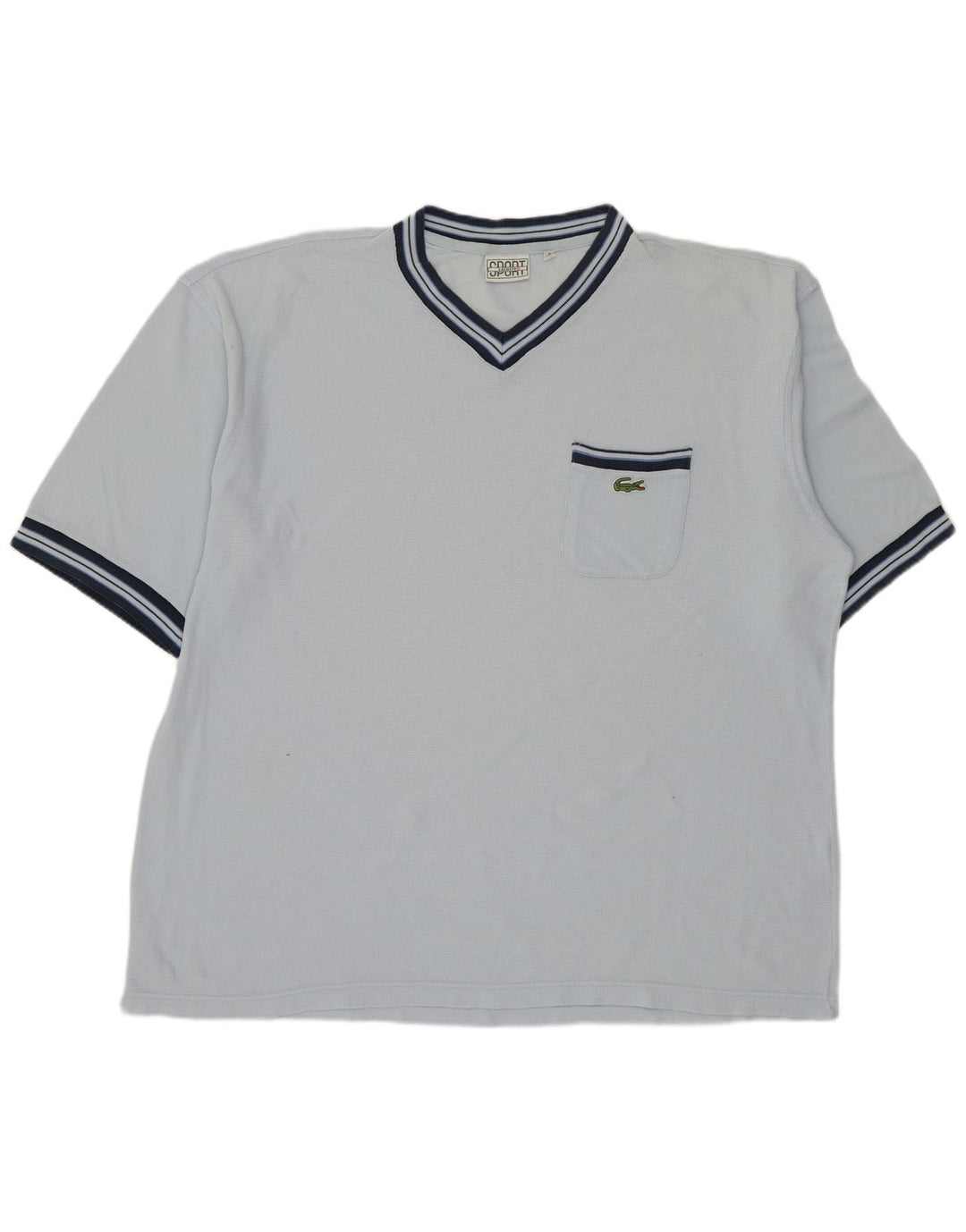T-shirt męski LACOSTE, rozmiar 7 2XL, niebieska bawełna