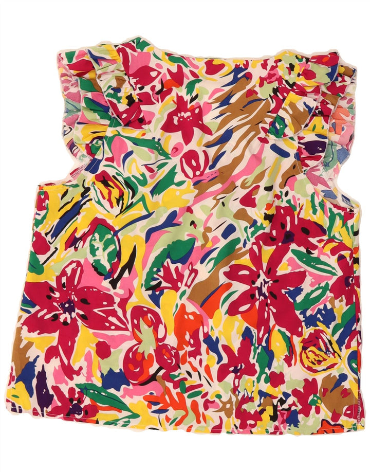 VINTAGE Womens Blouse Top UK 16 Large Multicoloured Floral Polyester Vintage Vintage and Second-Hand Vintage from Messina Hembry 