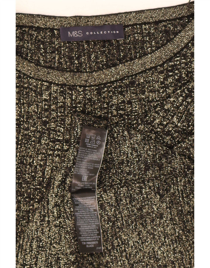 Marks & Spencer Damski sweter z dekoltem w łódkę UK 12 Średni czarny wiskoza