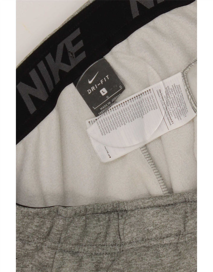 Męskie spodnie dresowe Nike Dri Fit, duże, szare, poliestrowe