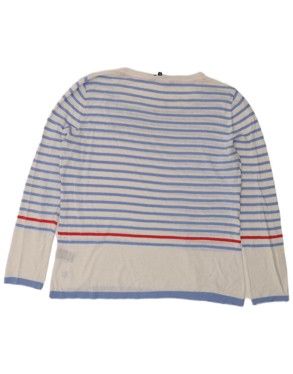 Crew Clothing Damski sweter z dekoltem w łódkę UK 16, duże niebieskie paski