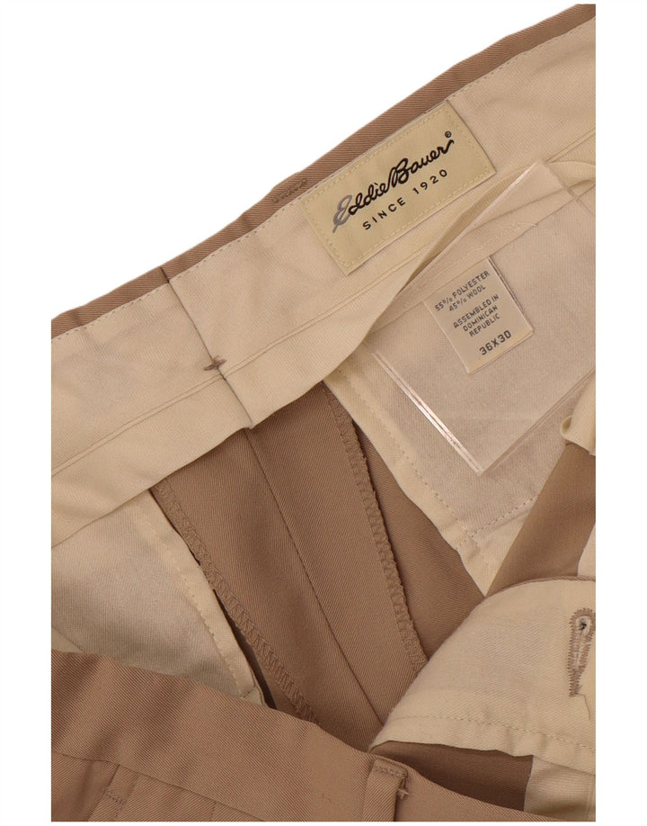 Męskie spodnie Chino Eddie Bauer W36 L30 Beżowy poliester