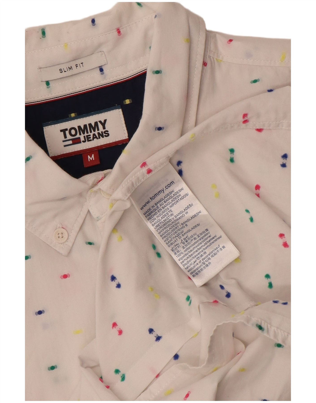 Męska koszula o dopasowanym kroju Tommy Hilfiger o średnim kroju, bawełniana w białe cętki