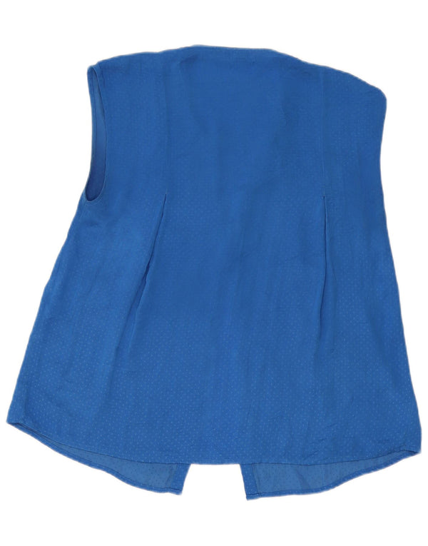 Damska bluzka koszulowa bez rękawów ZARA UK 10, mała niebieska w cętki