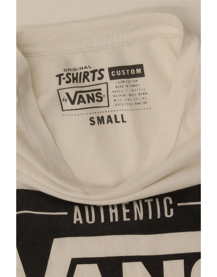 Męski T-shirt z grafiką Vans o dopasowanym kroju, mały, biały, bawełniany
