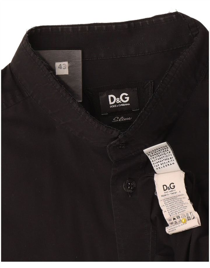 Koszula męska Dolce & Gabbana w rozmiarze 43, duża, czarna, bawełniana