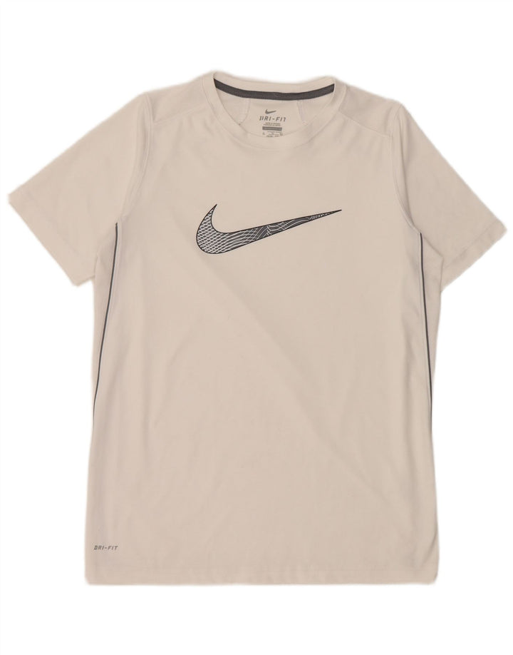Chłopięcy T-shirt Nike Dri Fit z grafiką, 13-14 lat, biały