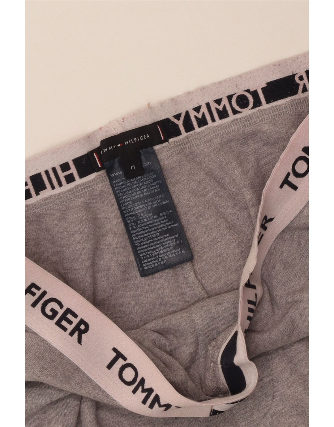 Męskie spodenki sportowe Tommy Hilfiger z grafiką, średnioszare, bawełniane