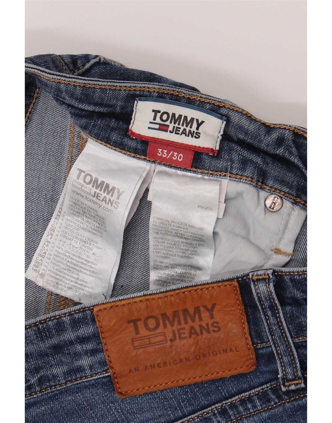 Męskie proste dżinsy Tommy Hilfiger W33 L30 Niebieskie bawełniane
