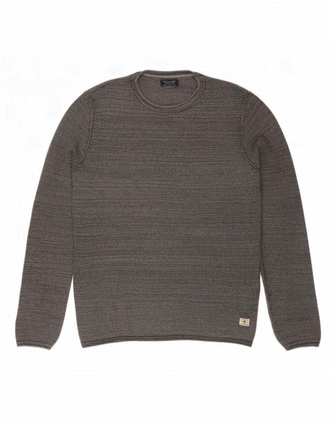 Męski sweter z okrągłym dekoltem Jack & Jones, mały, szary, bawełniany