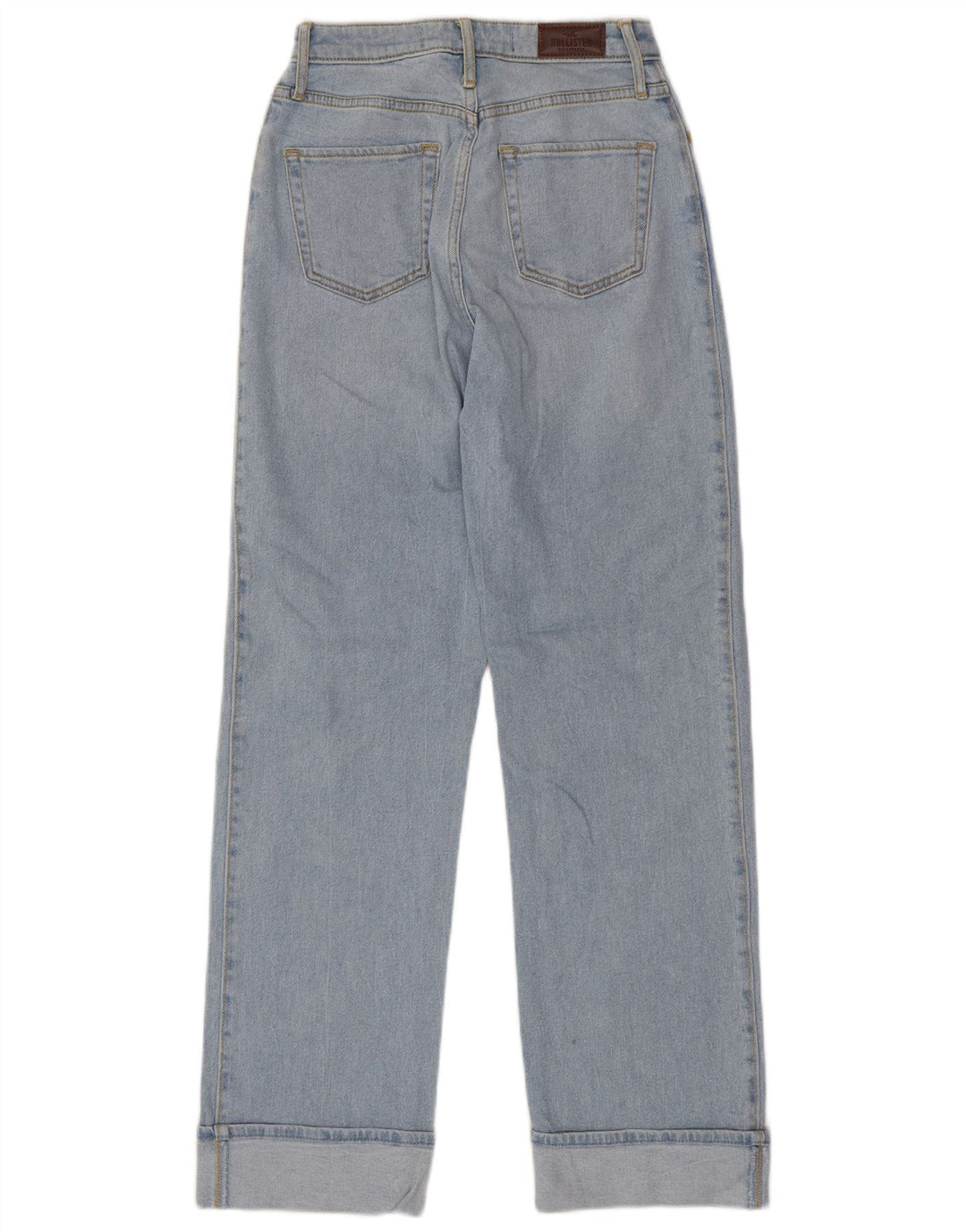 Damskie proste dżinsy HOLLISTER z wysokim stanem W25 L31, niebieska bawełna