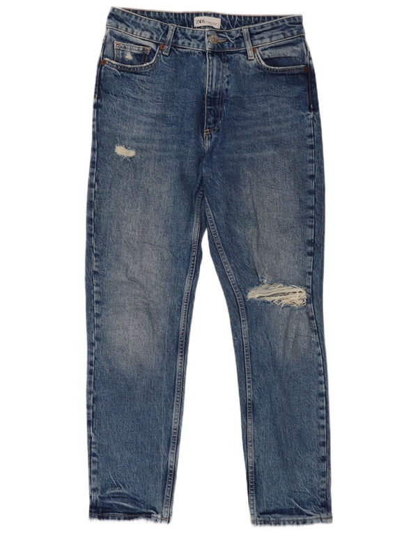 Damskie jeansy Zara w trudnej sytuacji EU 40 Medium W30 L27 Niebieskie