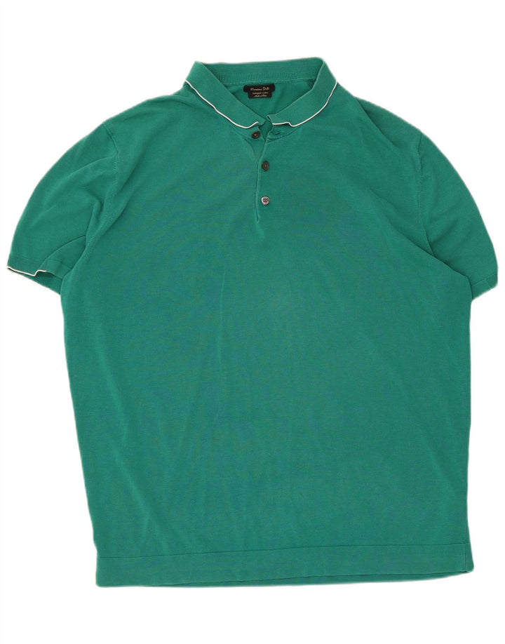 Męska koszulka polo Massimo Dutti 2XL, zielona bawełna
