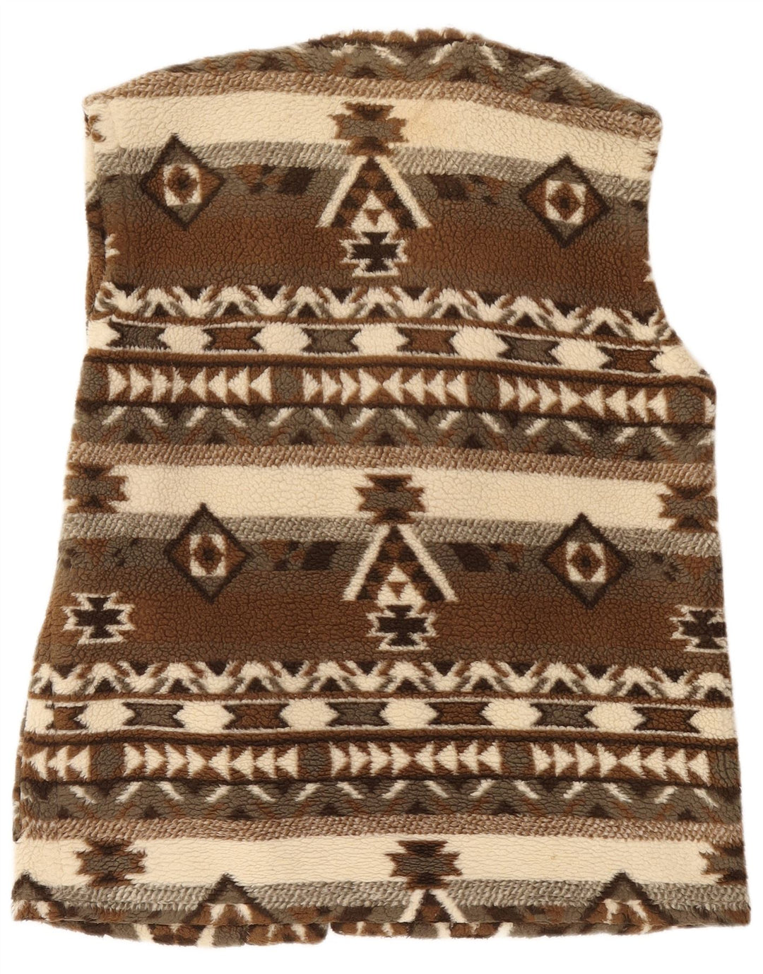Damska kamizelka polarowa Vintage UK 20 2XL Brązowa geometryczna Aztec