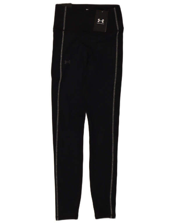 Damskie legginsy z wysokim stanem Under Armour UK 4 XS, czarne, poliestrowe
