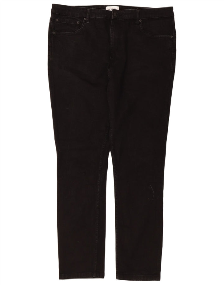 Jack Wills Męskie jeansy slim W36 L30 Czarne bawełniane