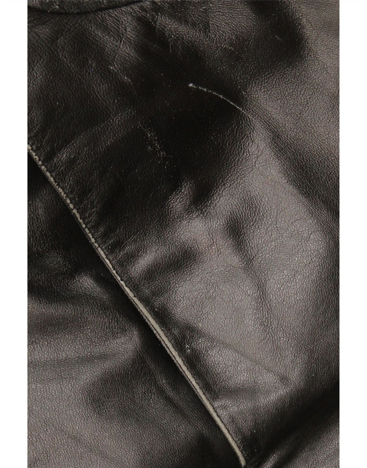 SCHILD Męska skórzana kurtka wojskowa UK 40, duża czarna skóra