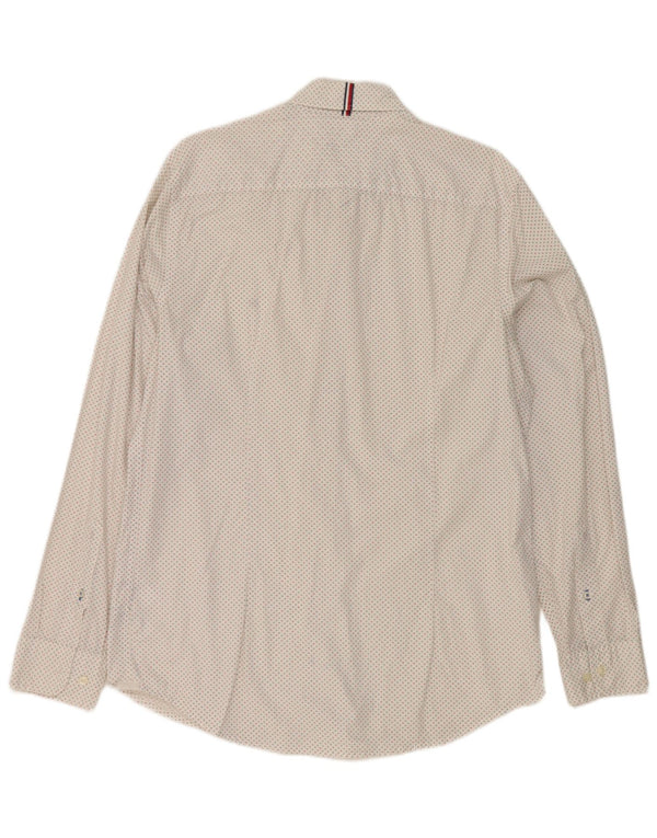 Tommy Hilfiger Mens Slim Fit Shirt XL White Geometric Cotton
