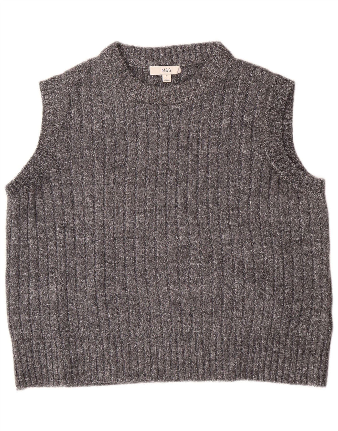 Damski podkoszulek MARKS & SPENCER z krótką kamizelką, UK 16, duży, szary poliester