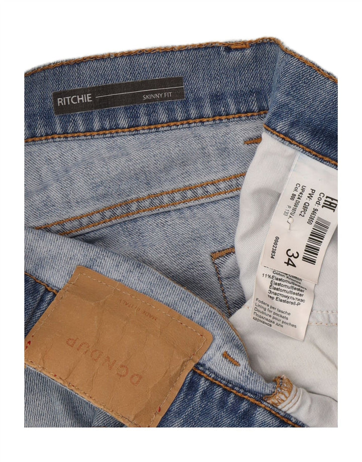 DONDUP Mens Ritchie Distressed Skinny Jeans W34 L24 Blue Cotton Vintage Dondup and Second-Hand Dondup from Messina Hembry 