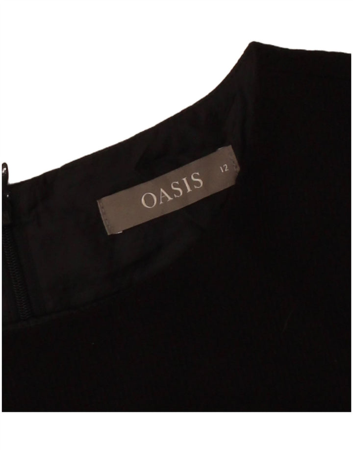 OASIS Womens Sheath Dress UK 12 Medium Black Polyester