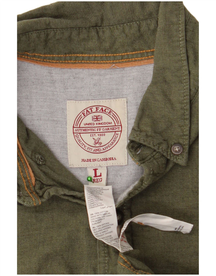 Koszula męska FAT FACE, duża, bawełniana w kolorze khaki