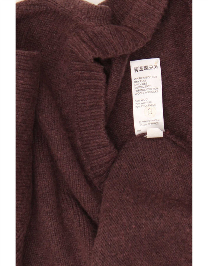 Marks & Spencer Męski sweter z dekoltem w kształcie litery V, XL, bordowa wełna