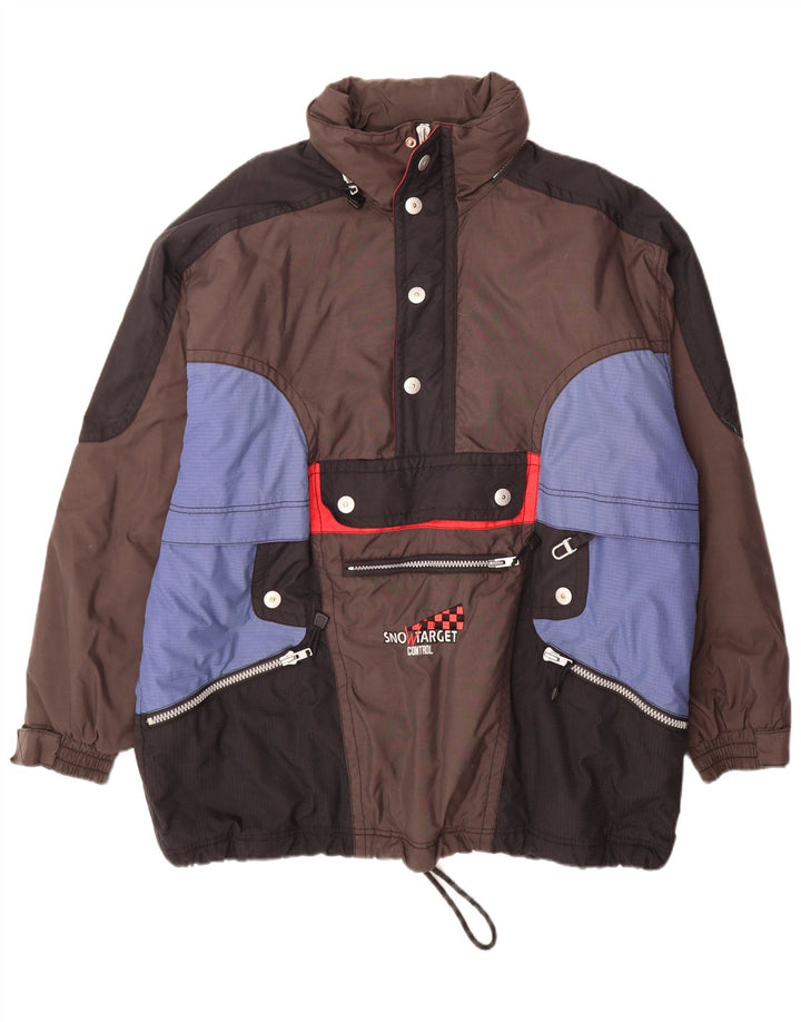 Męska kurtka narciarska C&A Rodeo z kapturem, UK 44 2XL, brązowy nylon z blokami kolorów
