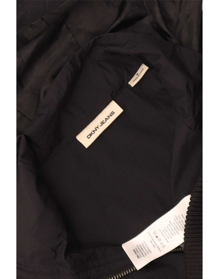 Damska kurtka bomberka z kapturem Dkny UK 14, średni czarny nylon