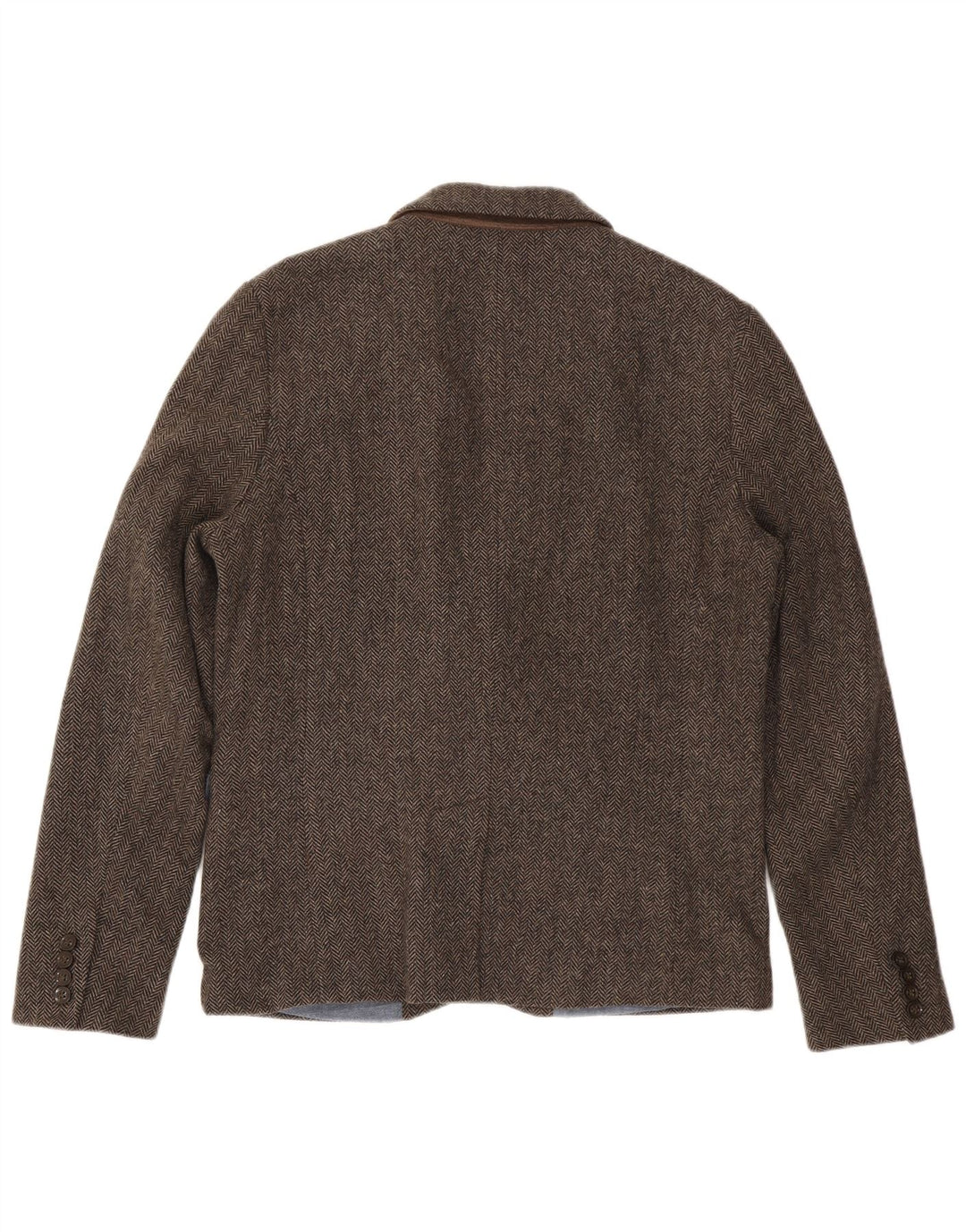 Męska marynarka zapinana na 2 guziki Superdry UK 44 2XL Brązowa, bawełniana w jodełkę