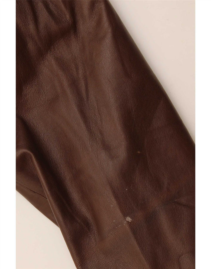 Vintage męski płaszcz skórzany IT 54 2XL brązowy