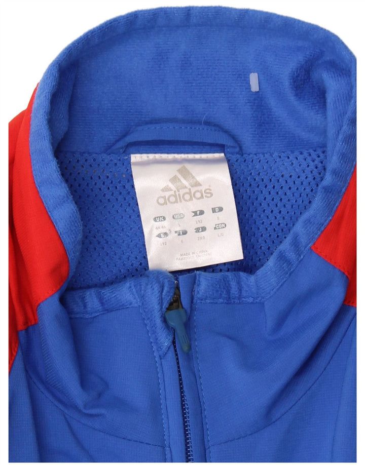 ADIDAS Mens Rain Jacket UK 44/46 Large Blue Colourblock Polyester