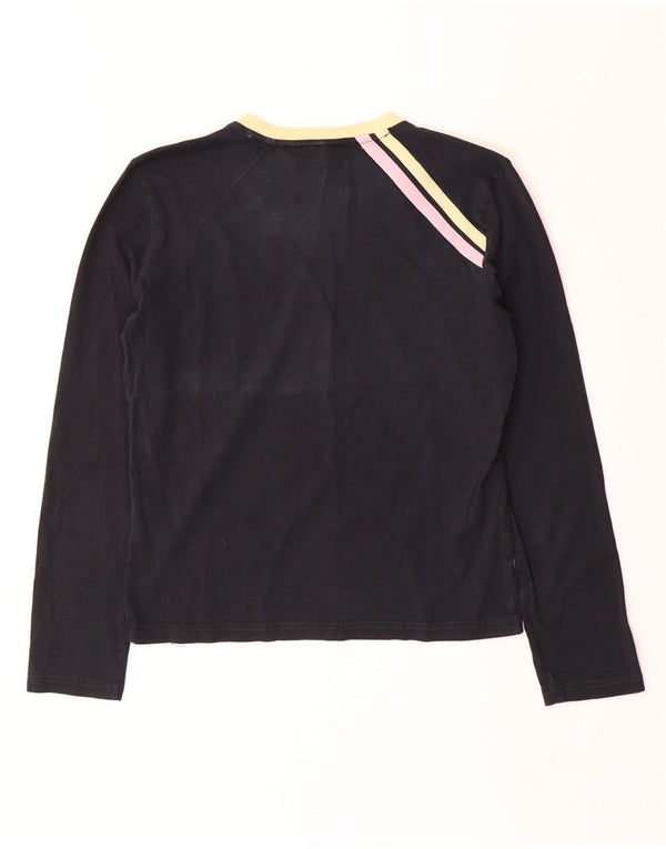 Damski top graficzny Sergio Tacchini z długim rękawem IT 44, średni czarny