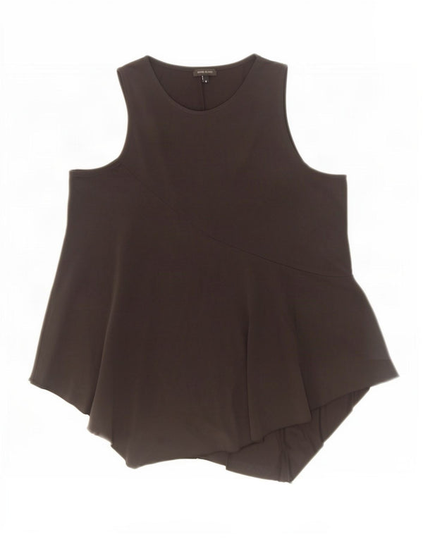 River Island Womens Asymmetric Vest Top UK 6 XS Black Modal