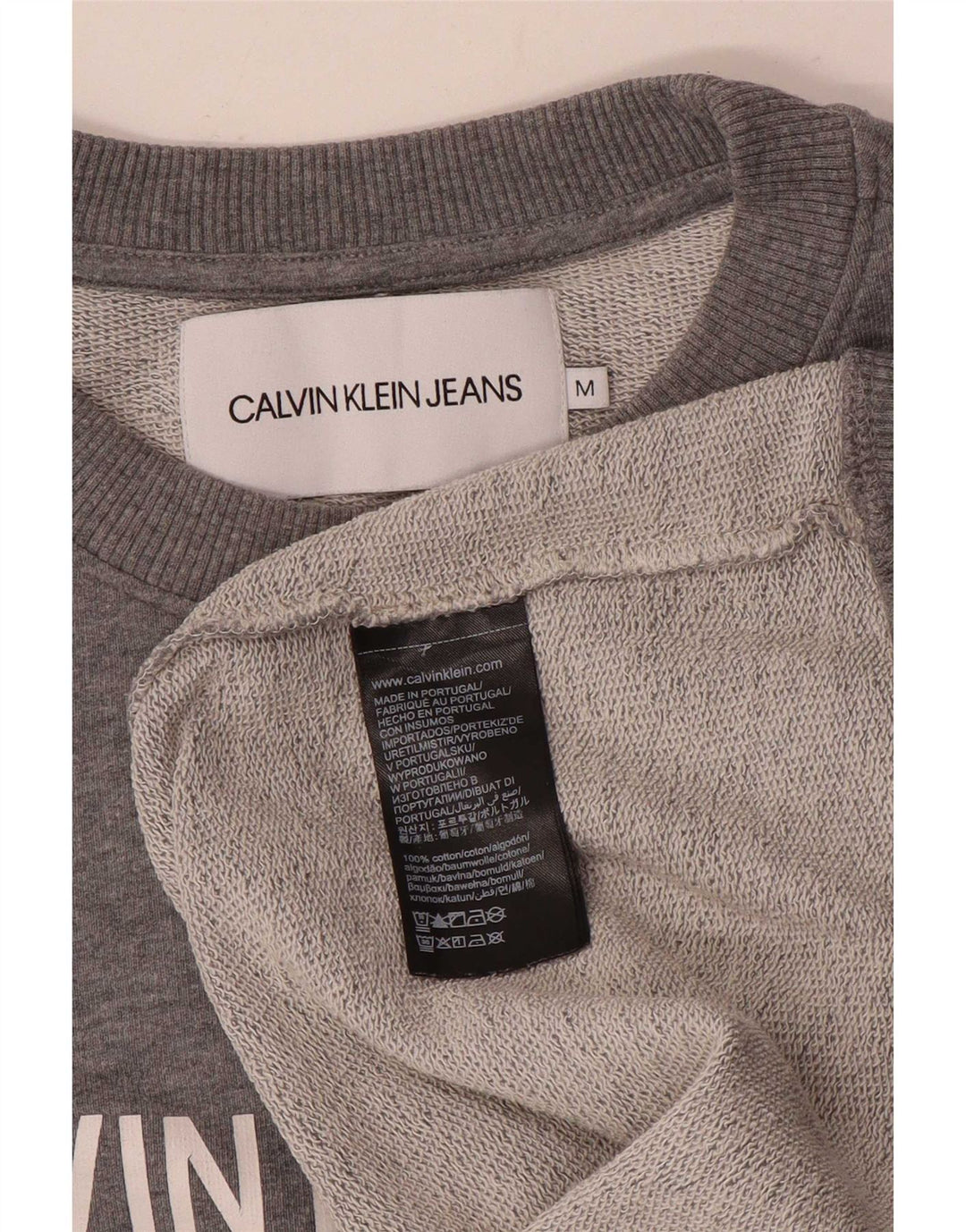 Męska bluza z grafiką Calvin Klein Jeans, średnioszara, nakrapiana
