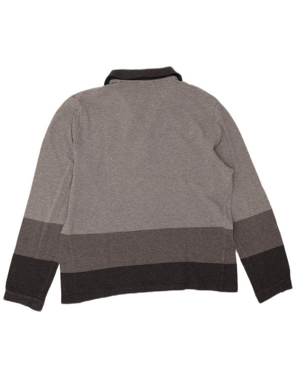 Męska koszulka polo Lacoste z długim rękawem, slim fit, rozmiar 7, 2XL, szary, blok kolorów