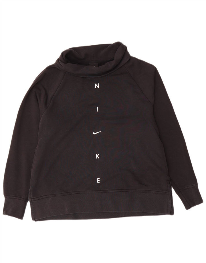 Damska bluza dresowa Nike Graphic Oversize UK 10, mała, czarna, bawełniana