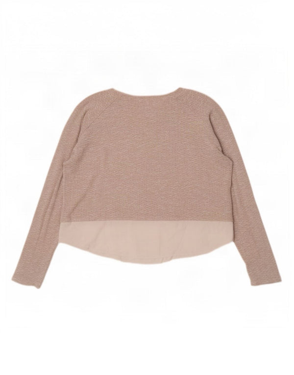 Marks & Spencer Damski sweter z dekoltem w łódkę, UK 18 XL, beżowy, z blokami kolorów