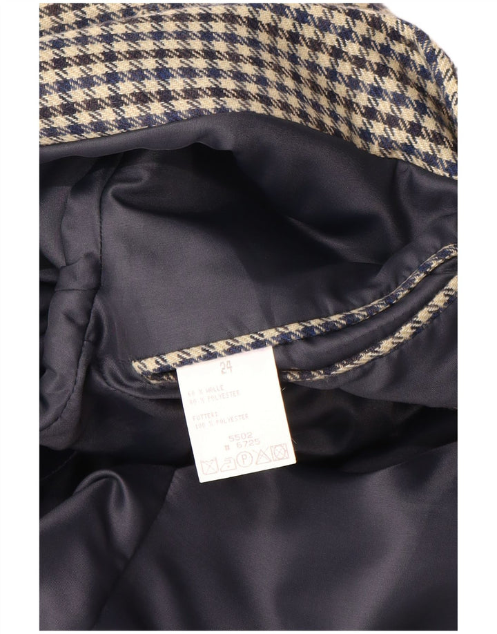 Męska marynarka zapinana na 2 guziki w stylu vintage, UK 38, średnia, wielobarwna pepitka