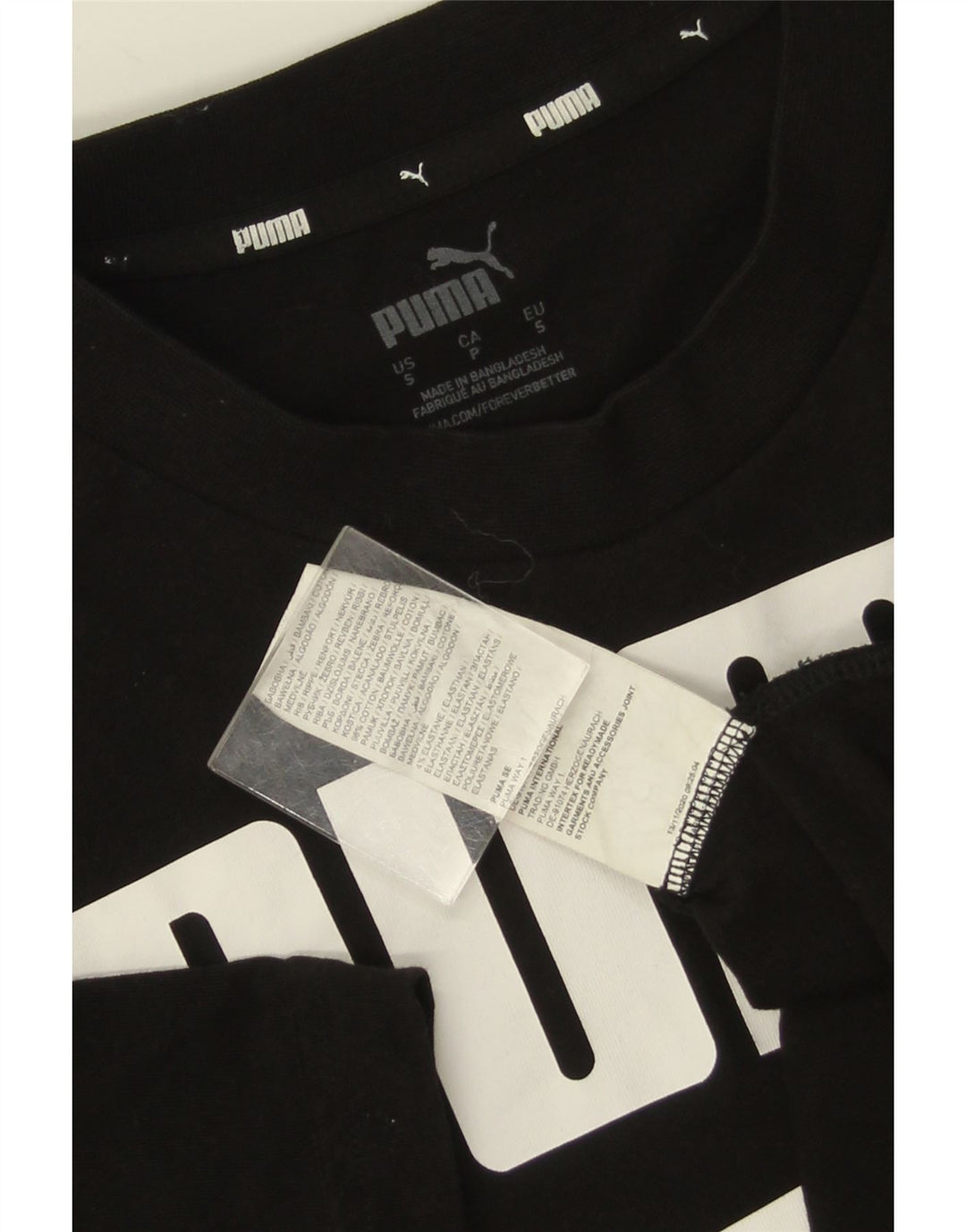 Męski T-shirt z grafiką Puma, mały, czarny, bawełniany