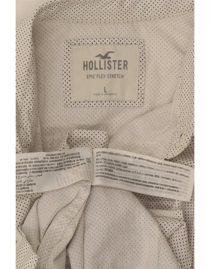 Koszula męska Hollister, duża, bawełniana w białe cętki