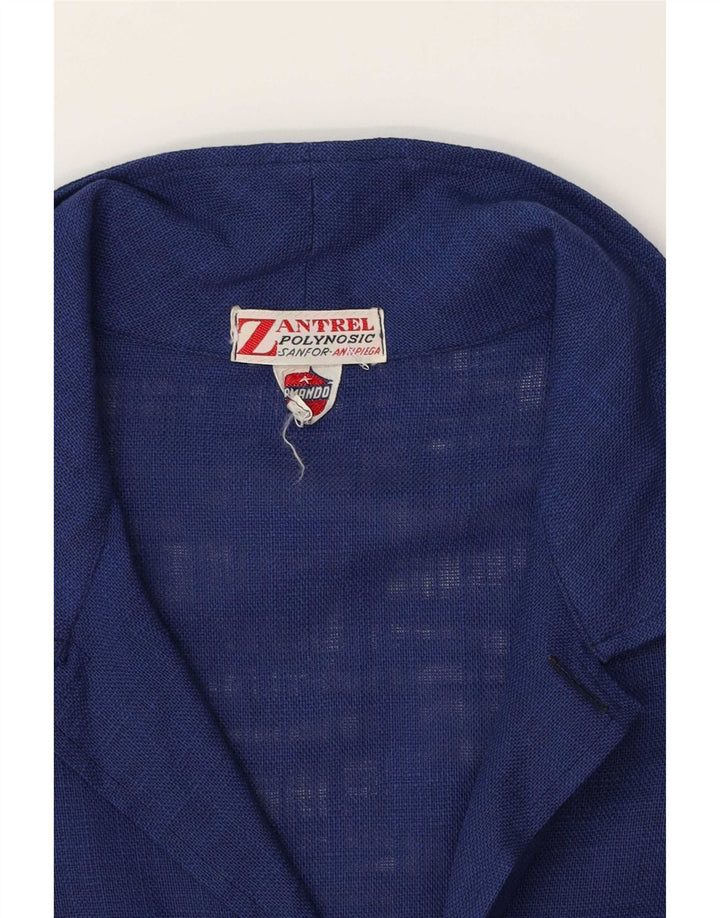 Damska bluzka koszulowa w stylu vintage UK 16, duża niebieska