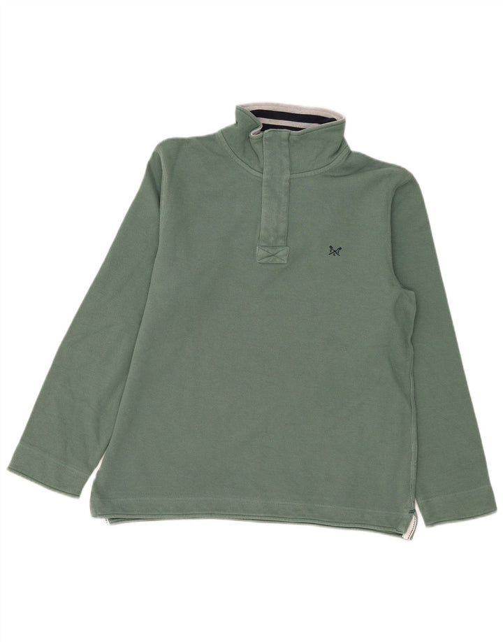 Crew Clothing Męska bluza z zamkiem 1/4 o regularnym kroju, średnia zieleń