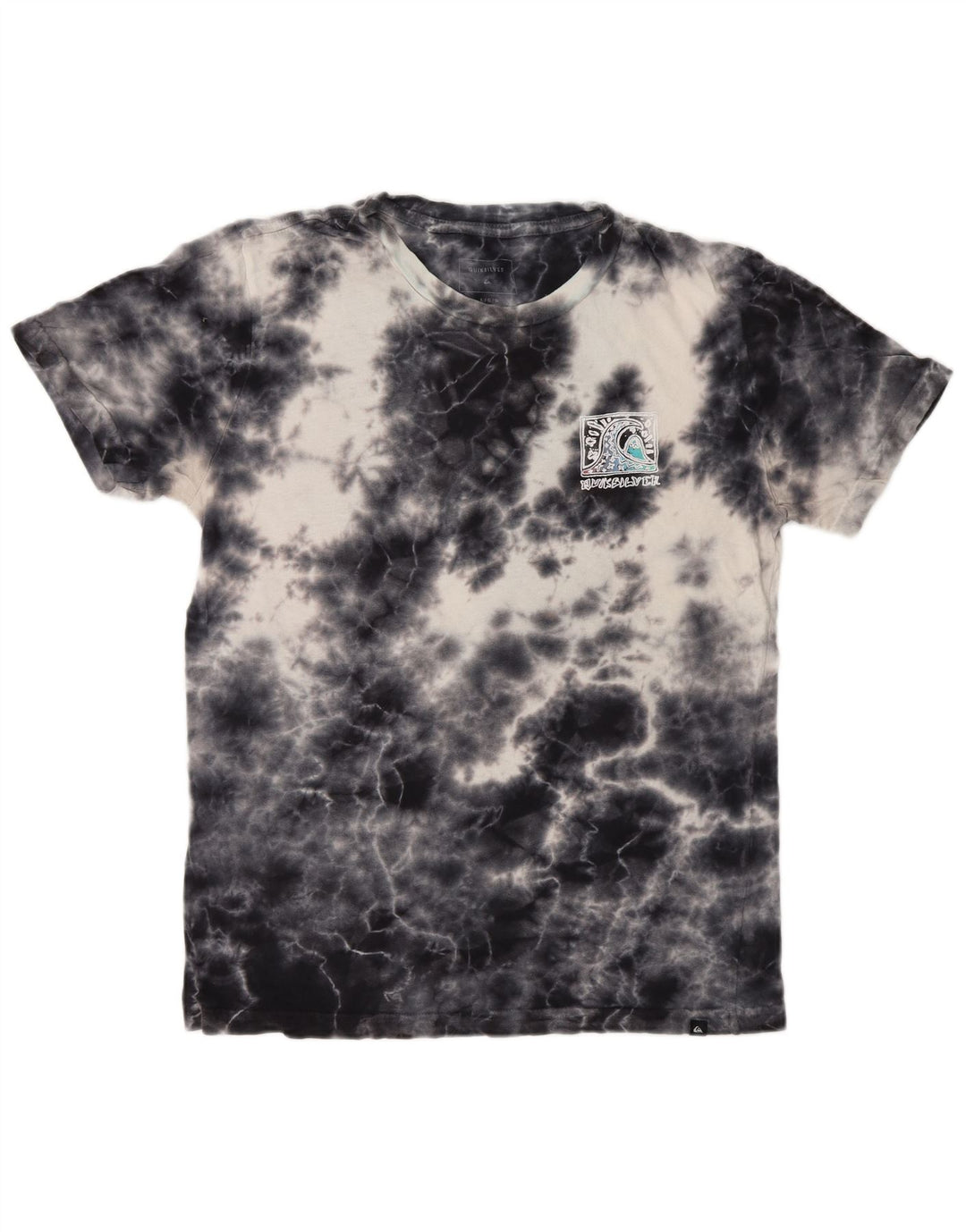 Damska koszulka z grafiką Quiksilver Top UK 16 Large Navy Blue Tie Dye