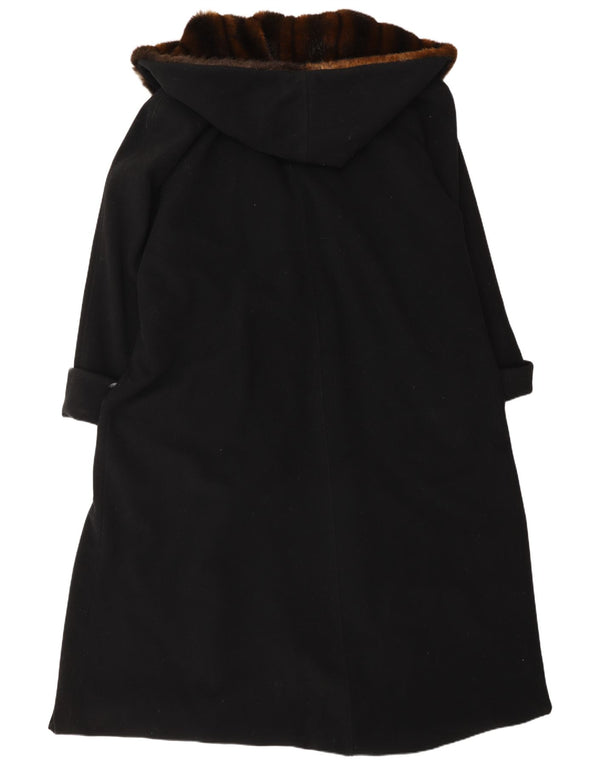 Damski płaszcz oversize z kapturem Michele Boyard UK 12, średnia czarna wełna