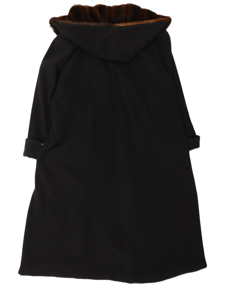 Damski płaszcz oversize z kapturem Michele Boyard UK 12, średnia czarna wełna