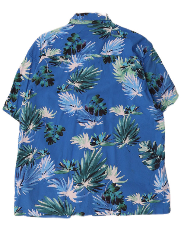 Męska koszula z krótkim rękawem Superdry XL, niebieska, bawełniana w kwiaty, hawajska