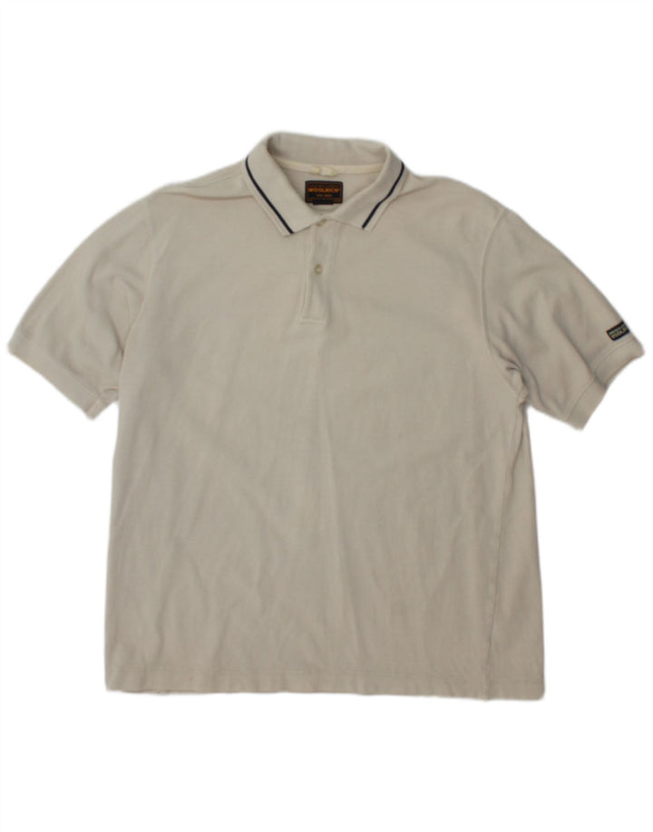 Męska koszulka polo Woolrich, duża, beżowa, bawełniana