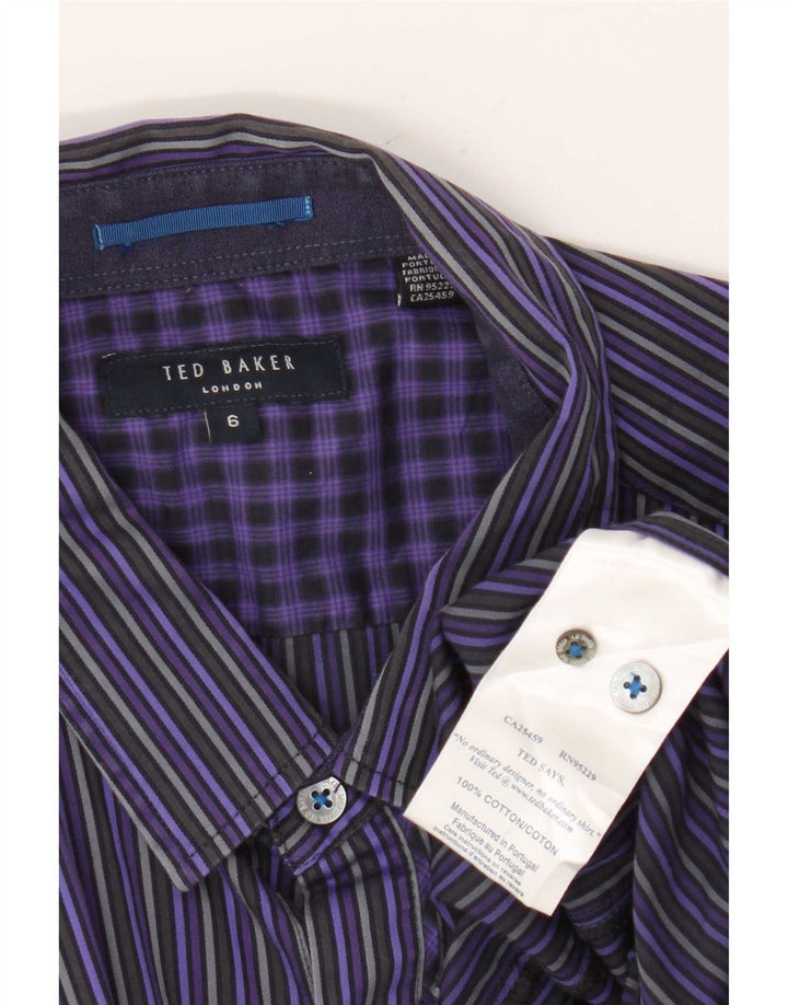 Koszula męska Ted Baker, rozmiar 6, 2XL, bawełniana w fioletowe paski