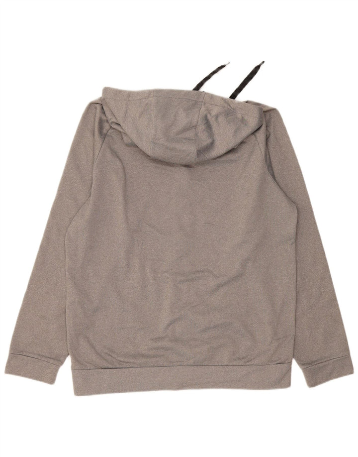 Męski sweter z kapturem i zamkiem NIKE Dri Fit, średnioszary poliester